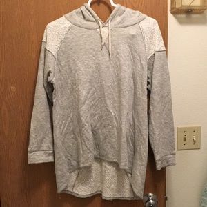 Lightly worn hoodie with lace detailing.